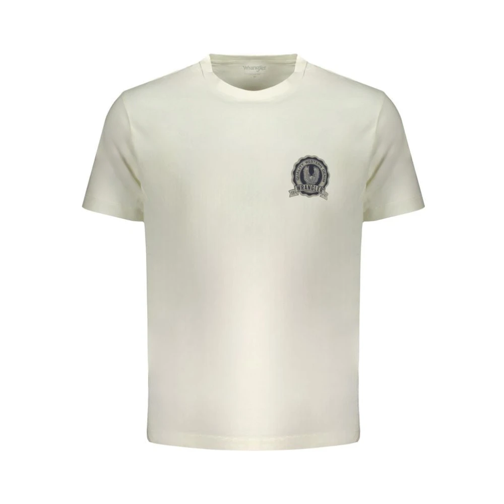 Wrangler , T-Shirts, Male, White, S, White Graphic Tee Cotton Shirt