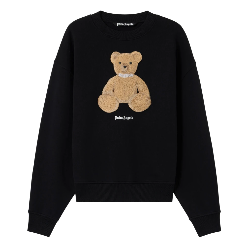 Palm Angels Men's Black Sweatshirts, Xl, Bear Sweatshirt