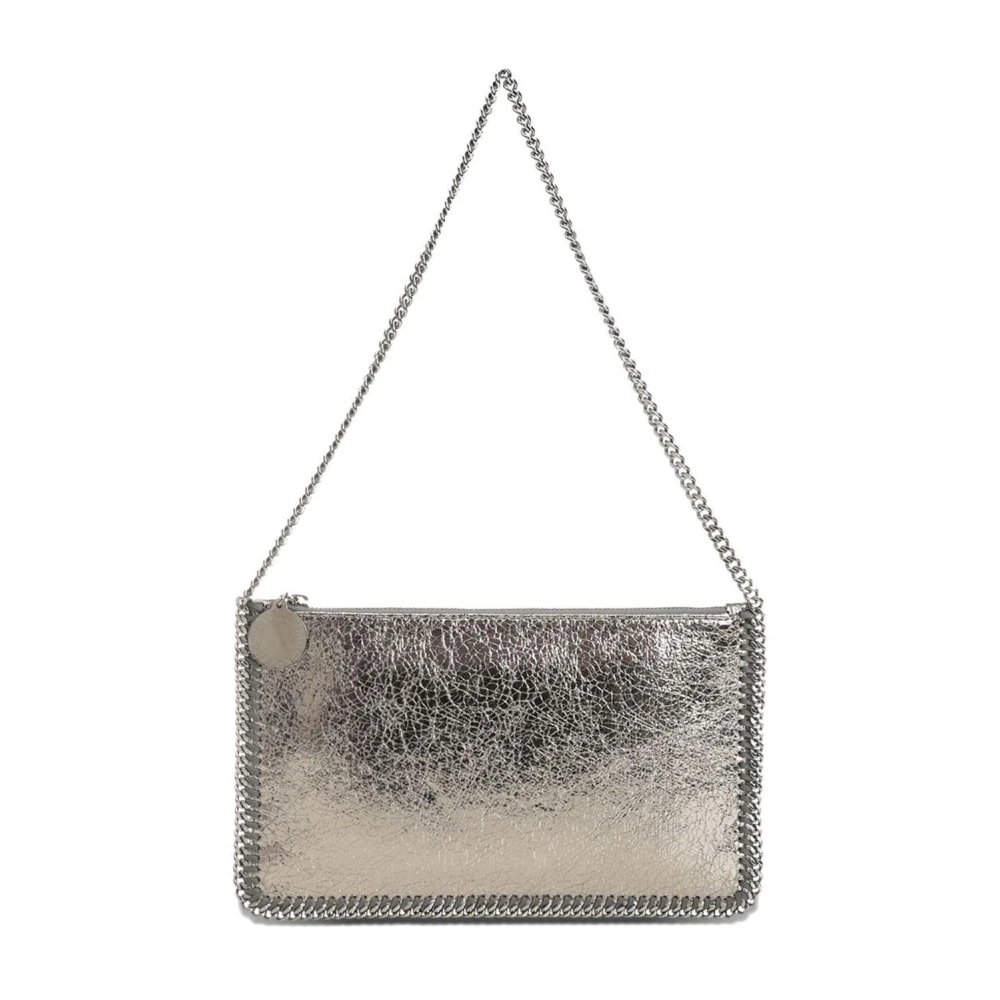Stella Mccartney Women's Gray Shoulder Bags, One Size, Falabella Metallic Fringed Shoulder Bag