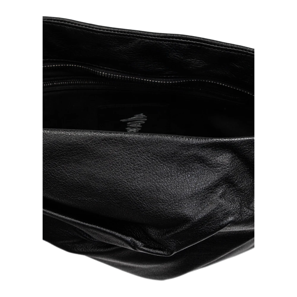 Yohji Yamamoto Leren schoudertas Black Unisex