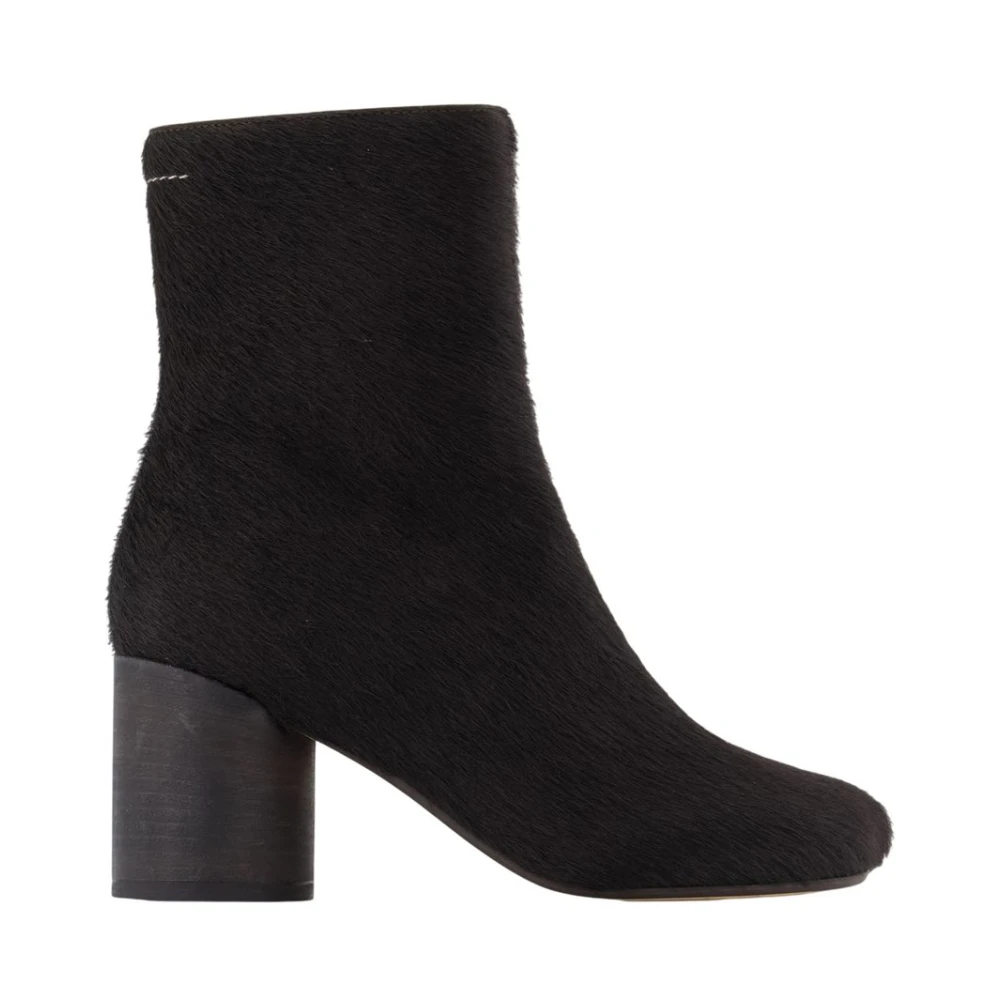 Mm6 Maison Margiela Women's Brown Dark Ponyskin Ankle Boots - Image 4