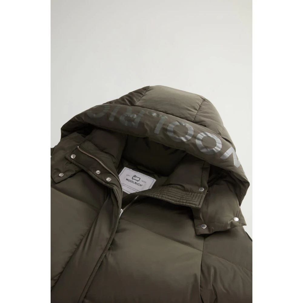 Woolrich Lange Parka in Donkergroen Gray Dames