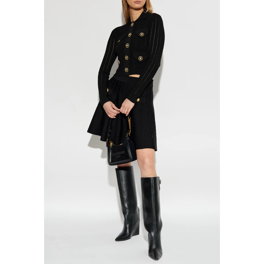 Balmain Kanten trui met kraag Black Dames