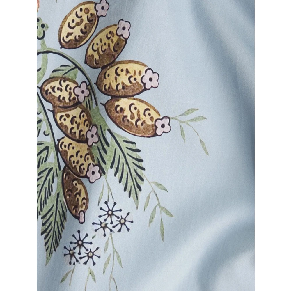 ETRO Blauw Katoenen Korte Mouw Overhemd Blue Heren