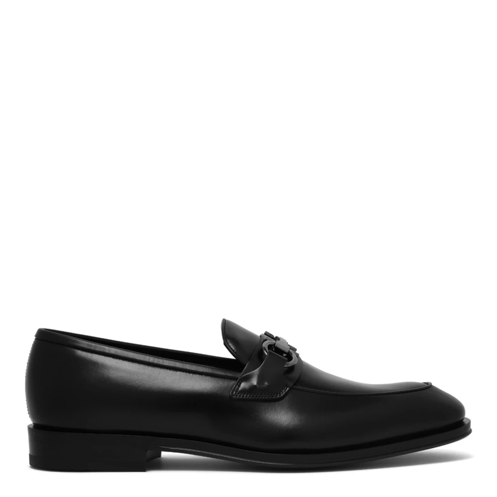 Ferragamo Men's Black Loafer With Gancini Buckle - Loafers - 8 Uk - Shoes