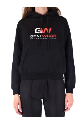 Hooded Print Sweatshirt med framfickor