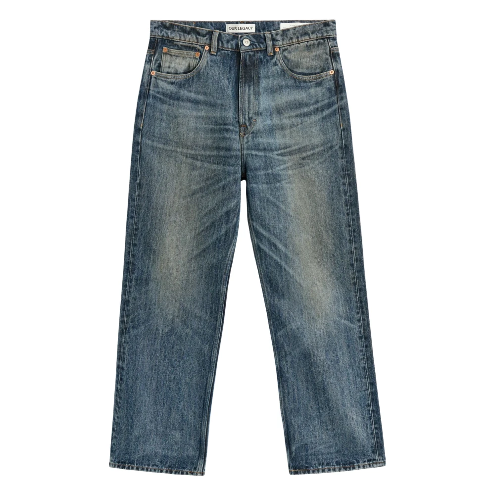 Our Legacy Blue Straight Fit Jeans, Male, W32, Third Cut Jeans