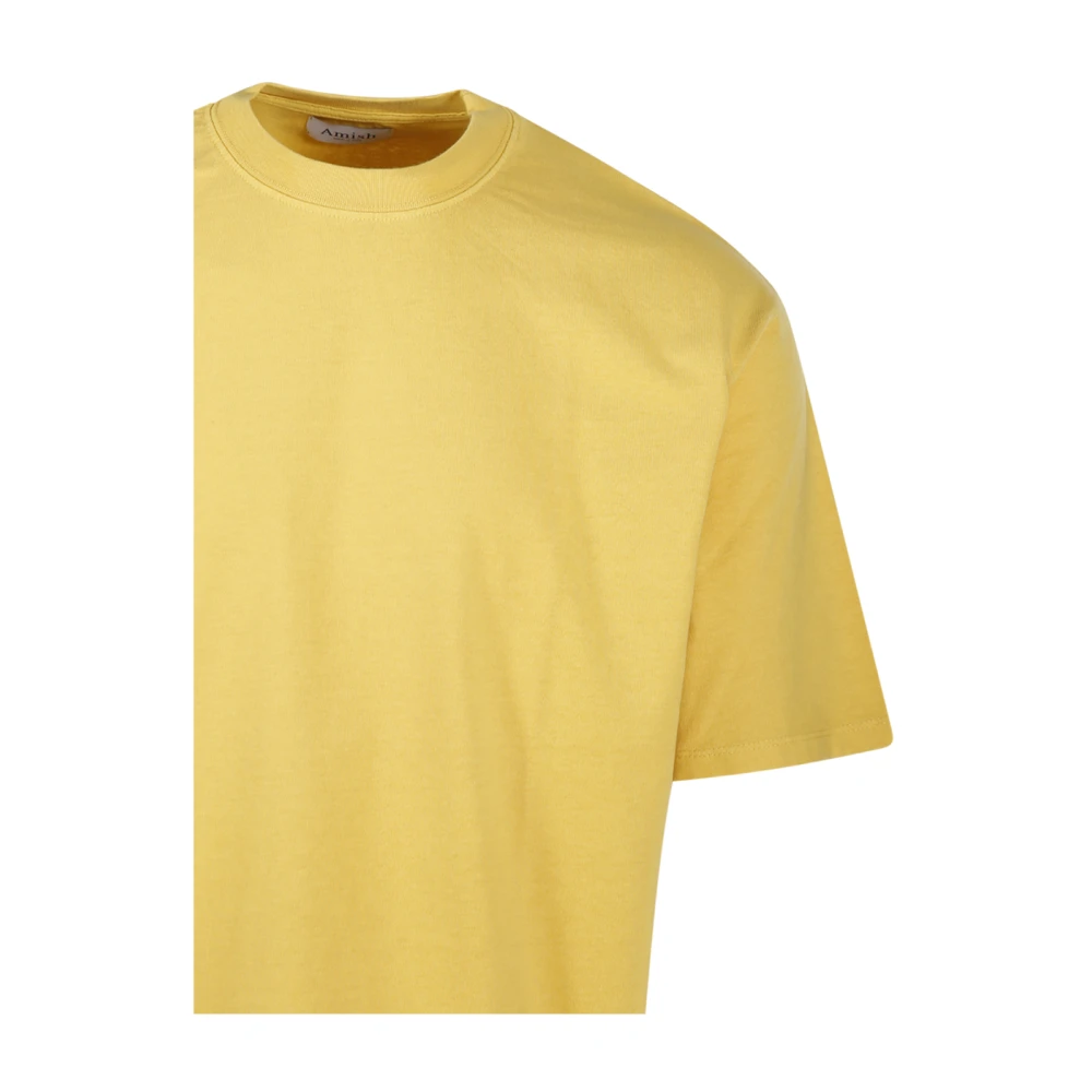 Amish Warme Gele T-shirt Yellow Heren