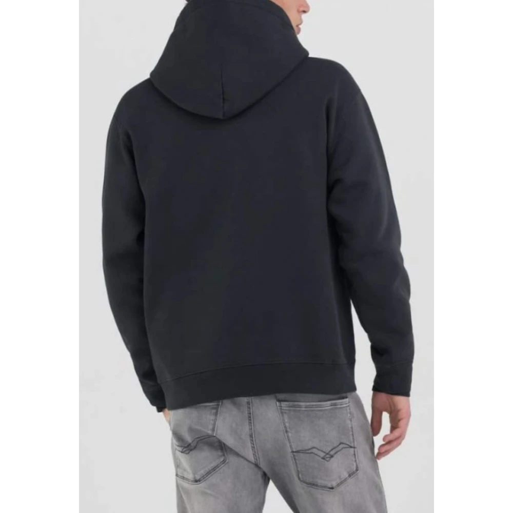 Replay Logo Sweatshirt Black Heren