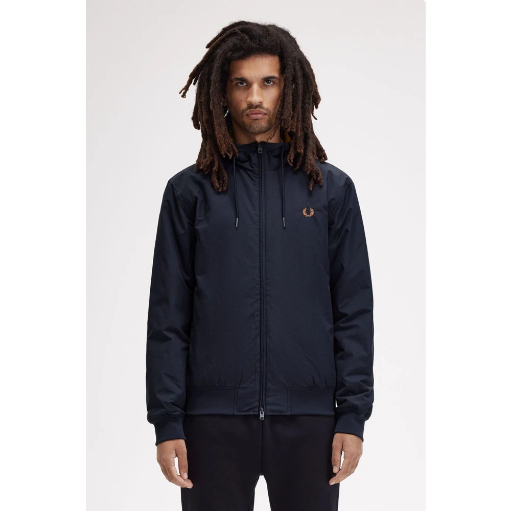 Fred Perry Blauwe Brentham Jas met Capuchon Blue Heren