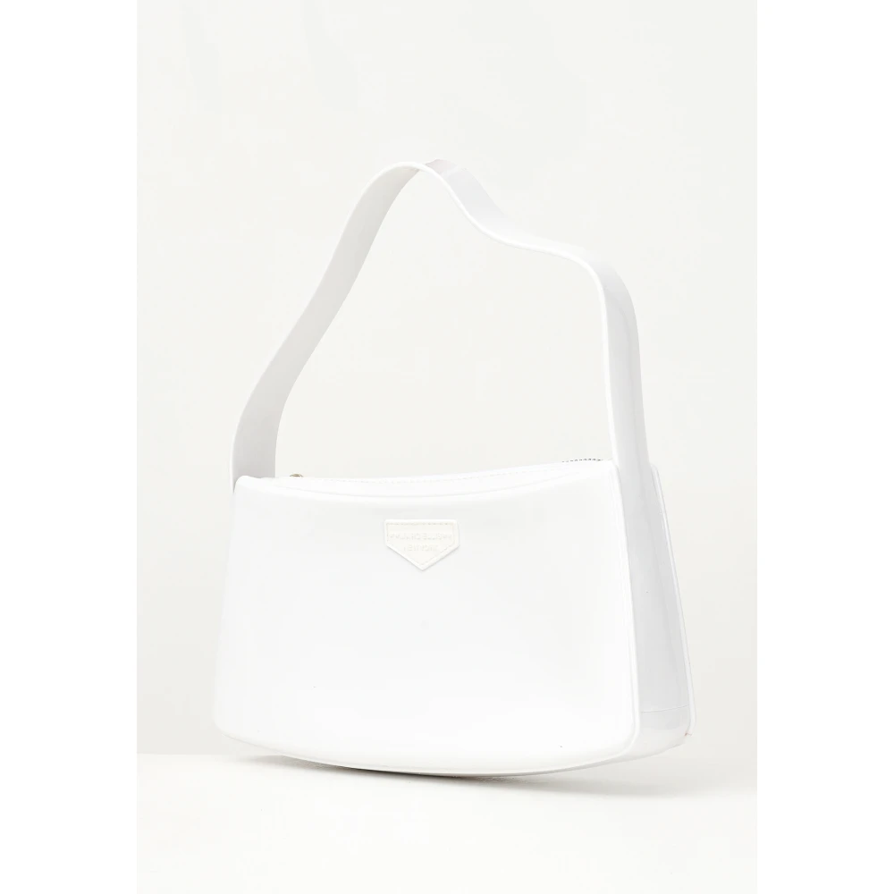 Marc Ellis Witte Glanzende Schoudertas Flat Timeless White Dames