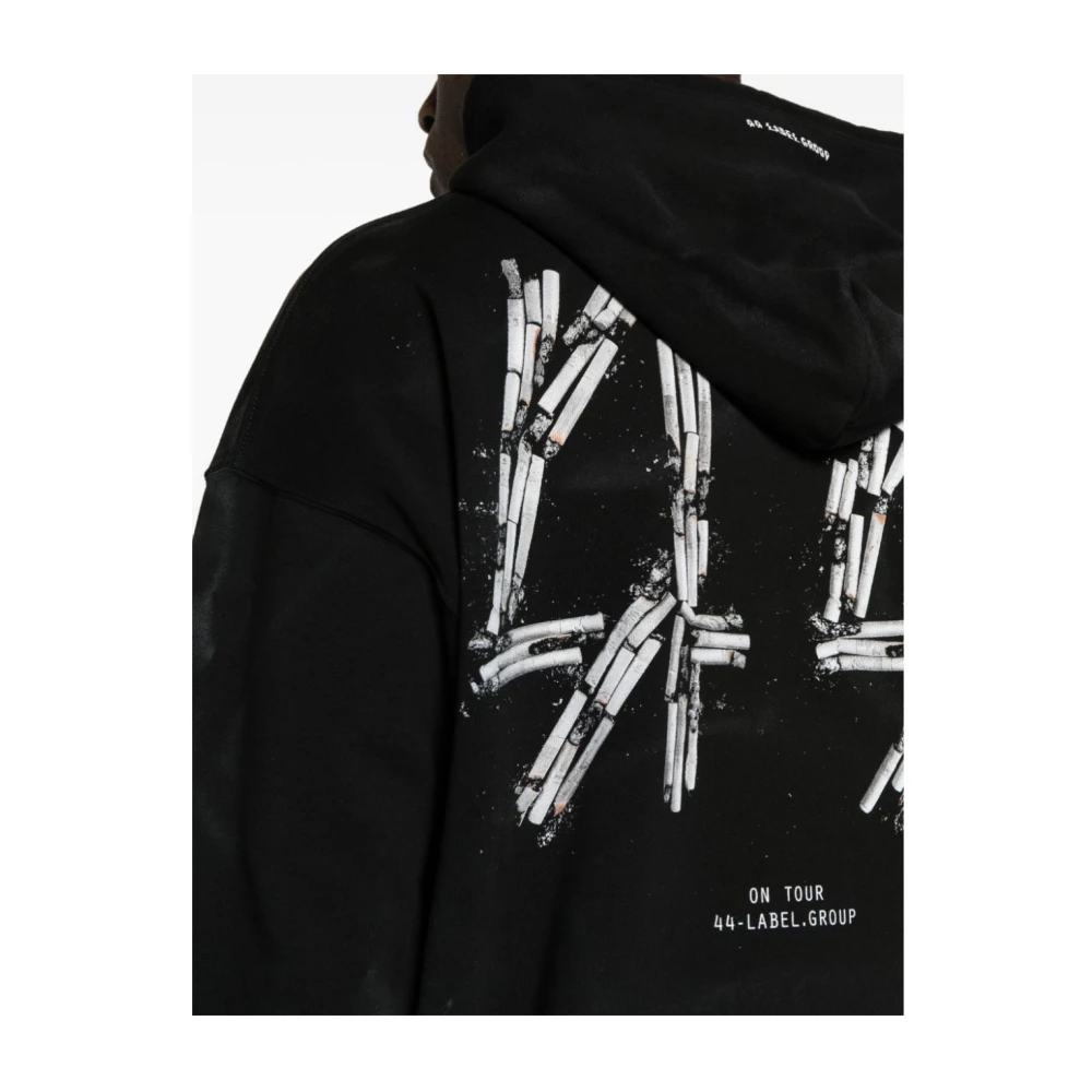 44 Label Group Hoodie met capuchon en kangoeroezak Black Heren