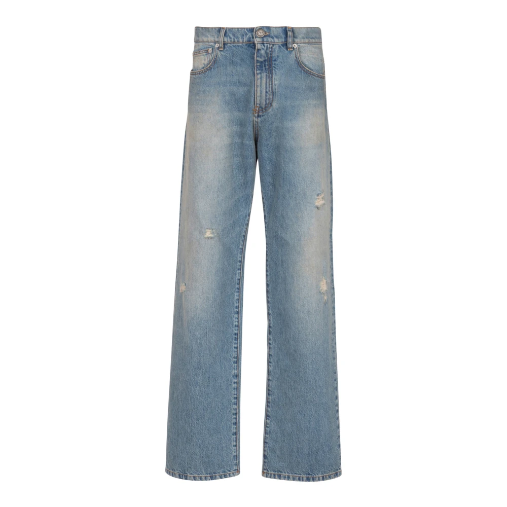 Balmain Men's Blue Loose-Fit Denim Jeans W32