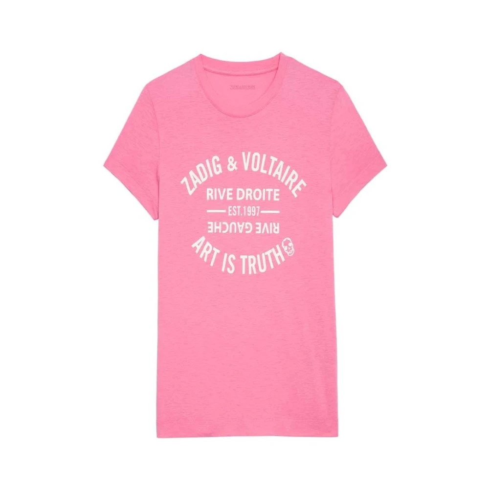 Zadig & Voltaire Stijlvol T-shirt voor mannen Pink Dames