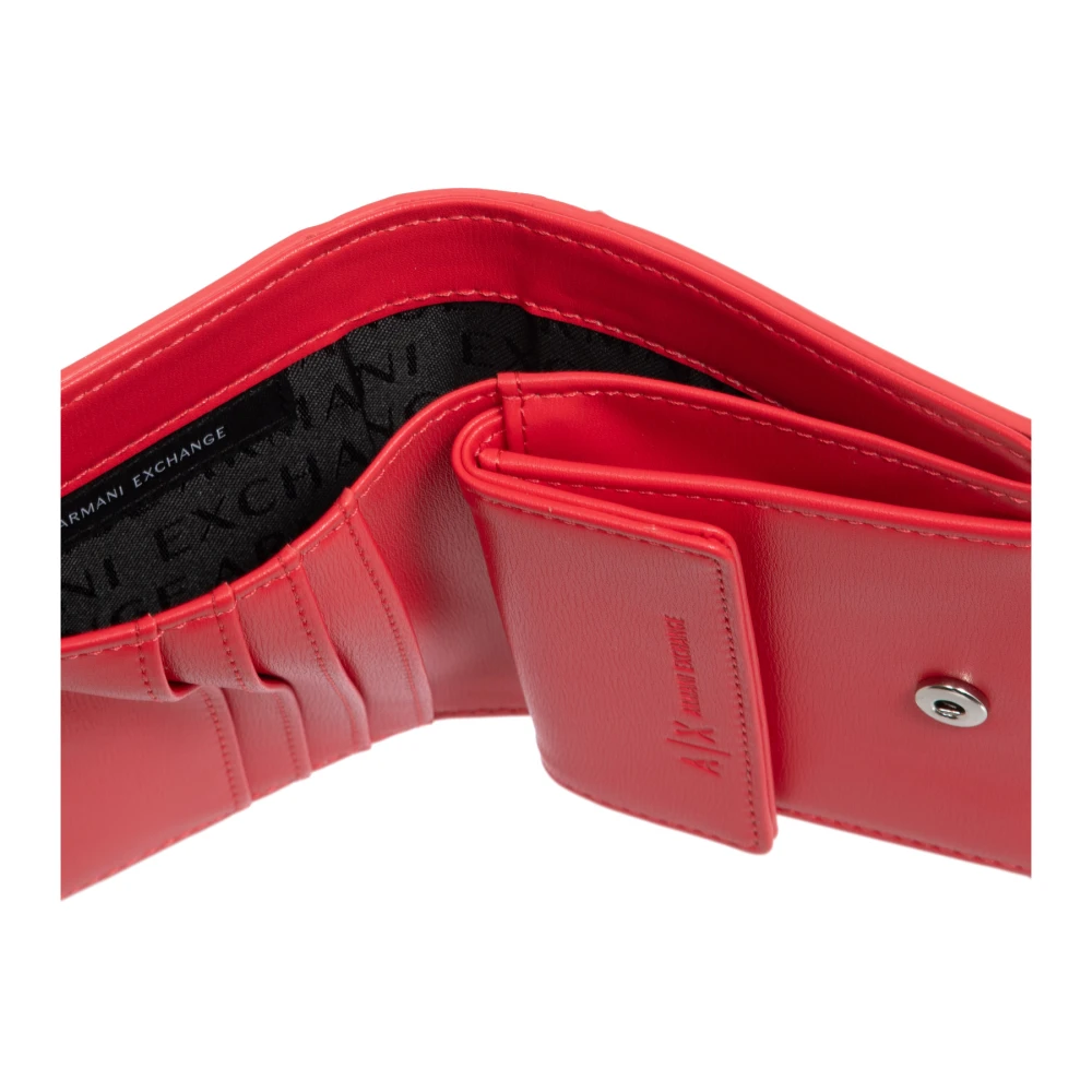 Armani Exchange Portemonnee met knoopsluiting en logo Red Dames