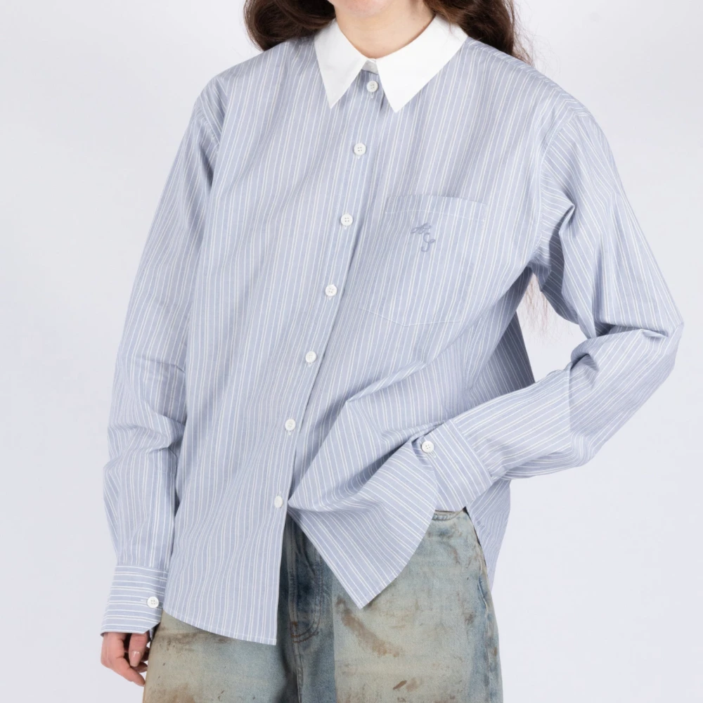Acne Studios Gestreept Overhemd Blue Dames