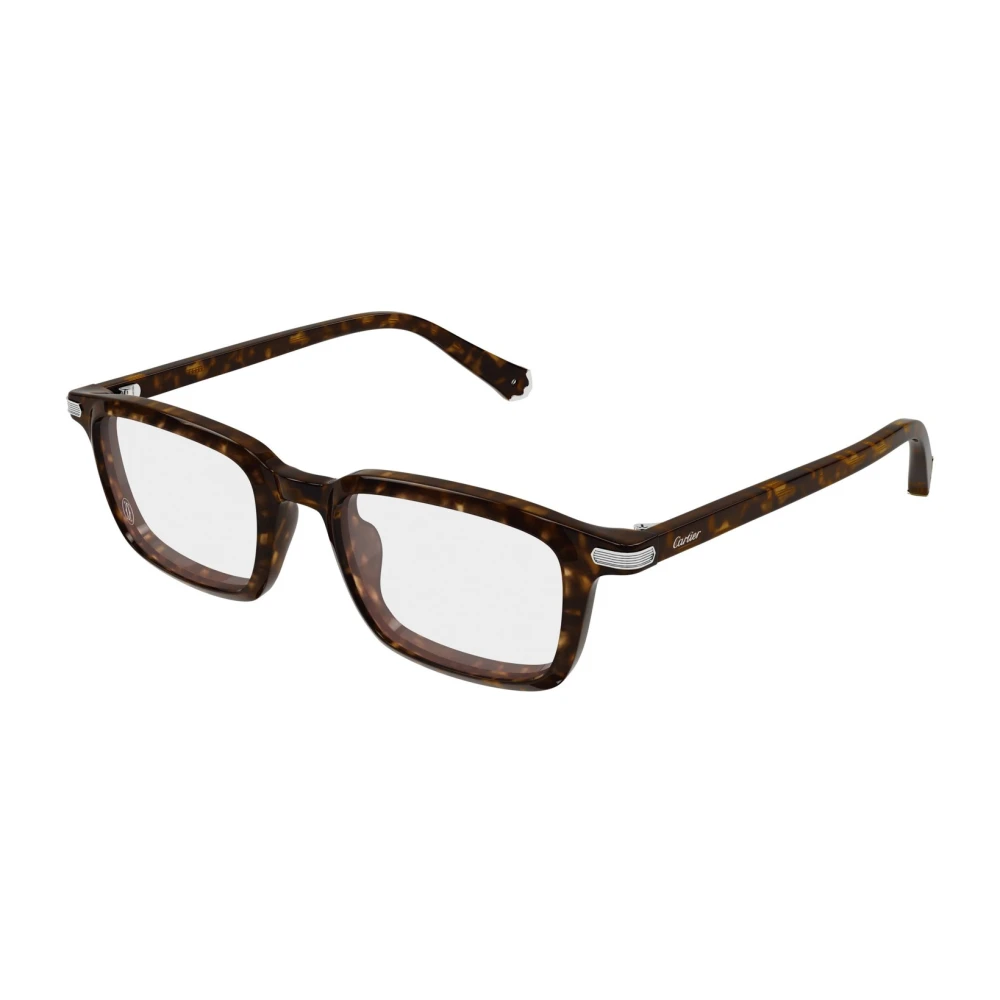 Cartier Men's Brown Square Eyeglasses - Glasses - 53 Mm - Accessories