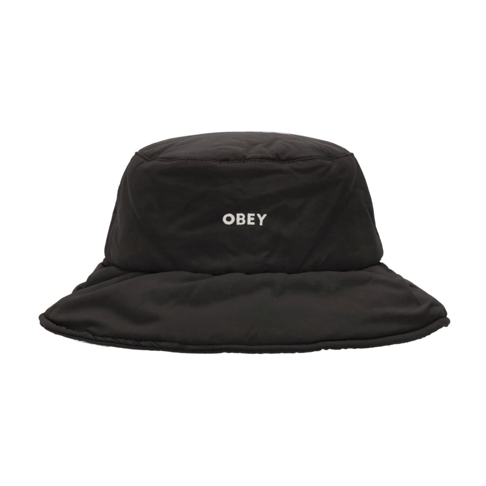 Obey Geïsoleerde Zwarte Bucket Hat Black Heren