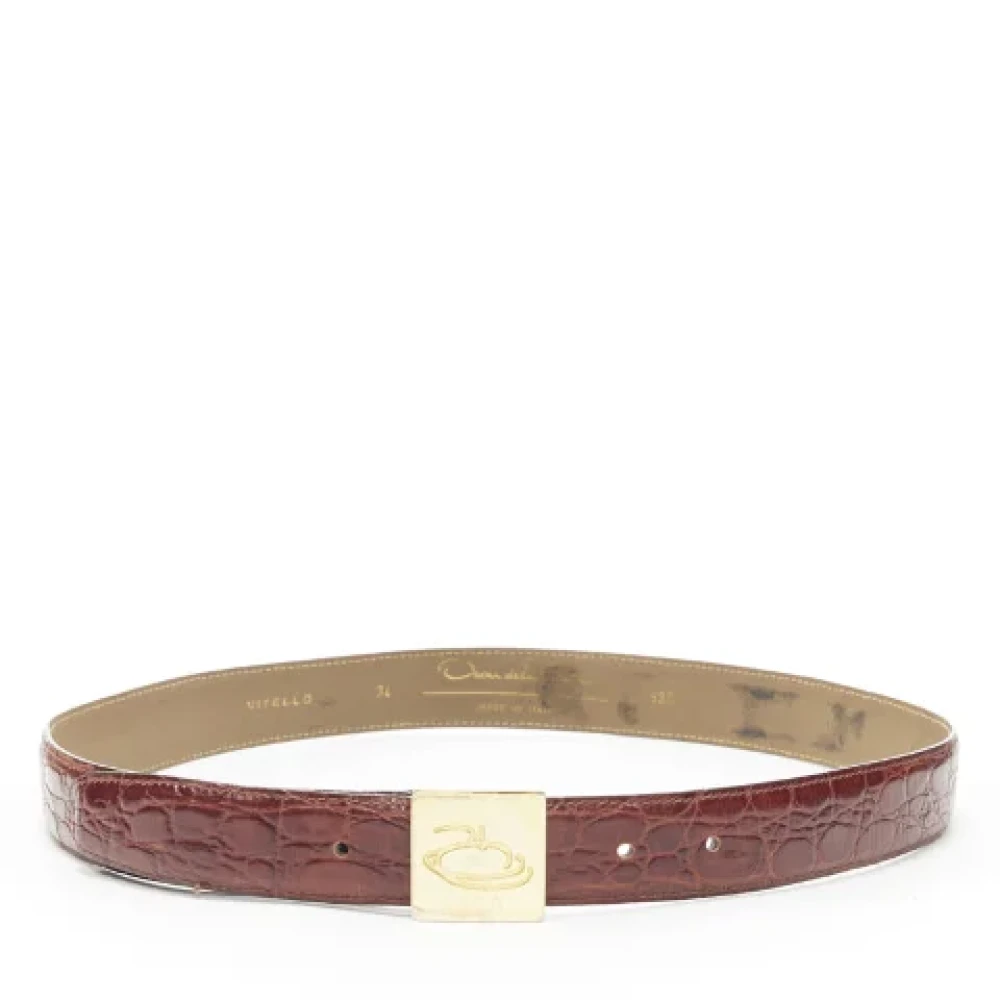Oscar De La Renta Pre-owned Leather belts Brown Dames