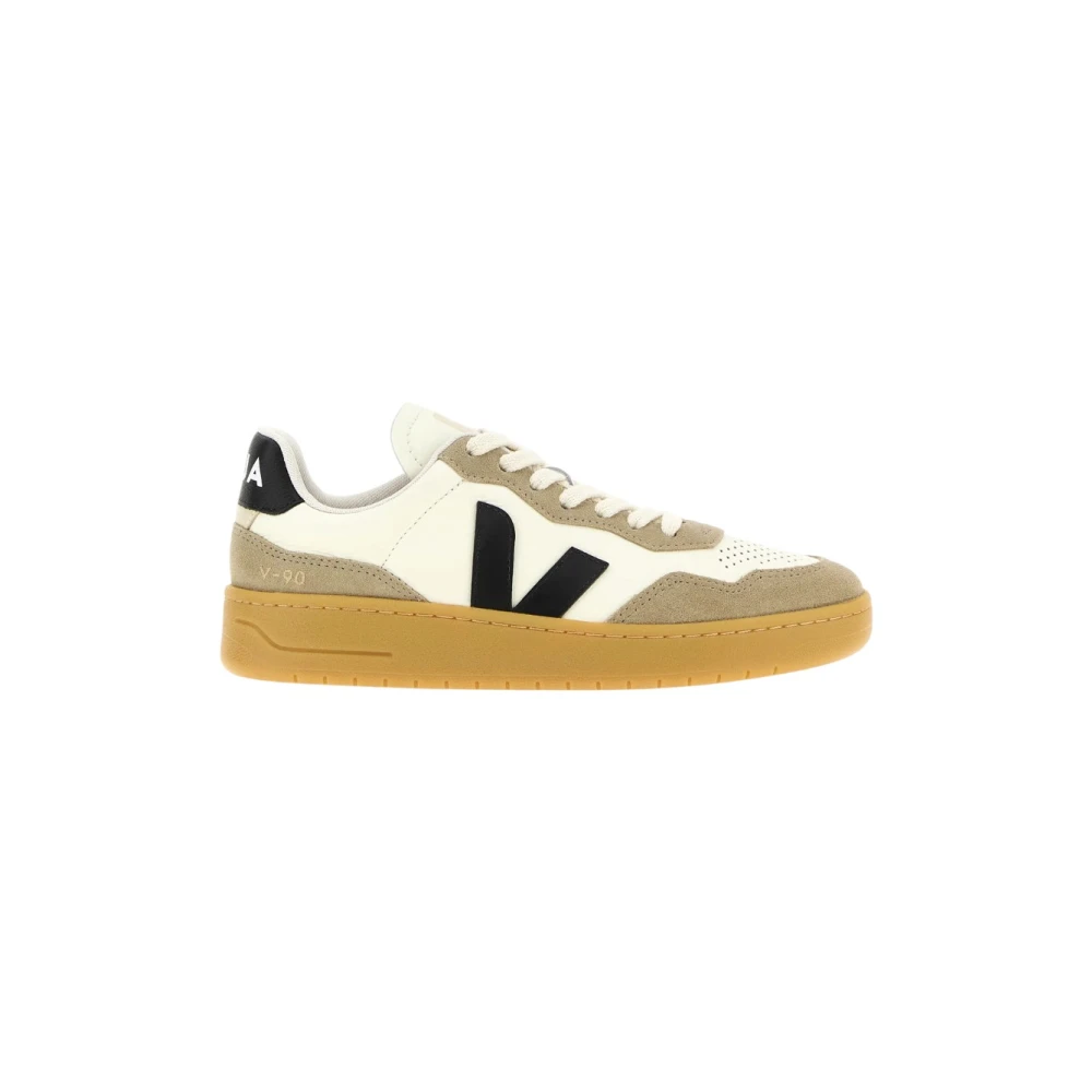 Veja Uomo Pure,Black,Natural Sneakers V-90 O.t. Leather Pure/ Black/ Natural Eur 45 - Immagine 4