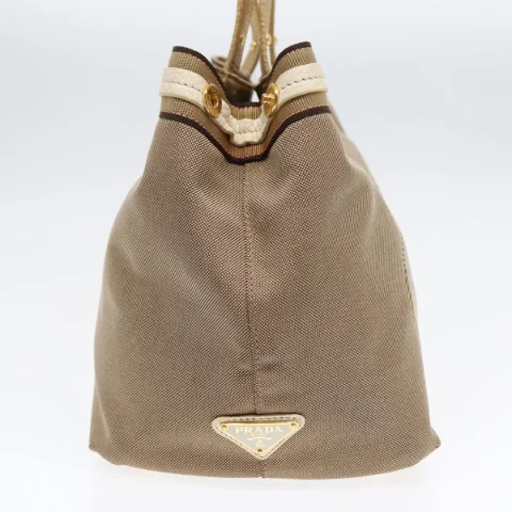 Prada Vintage Pre-owned Canvas handbags Beige Dames