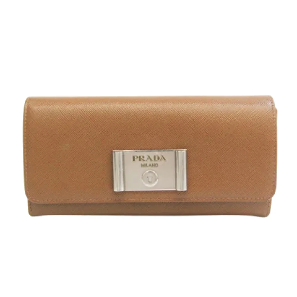 Prada Vintage Pre-owned Leather wallets Brown Dames