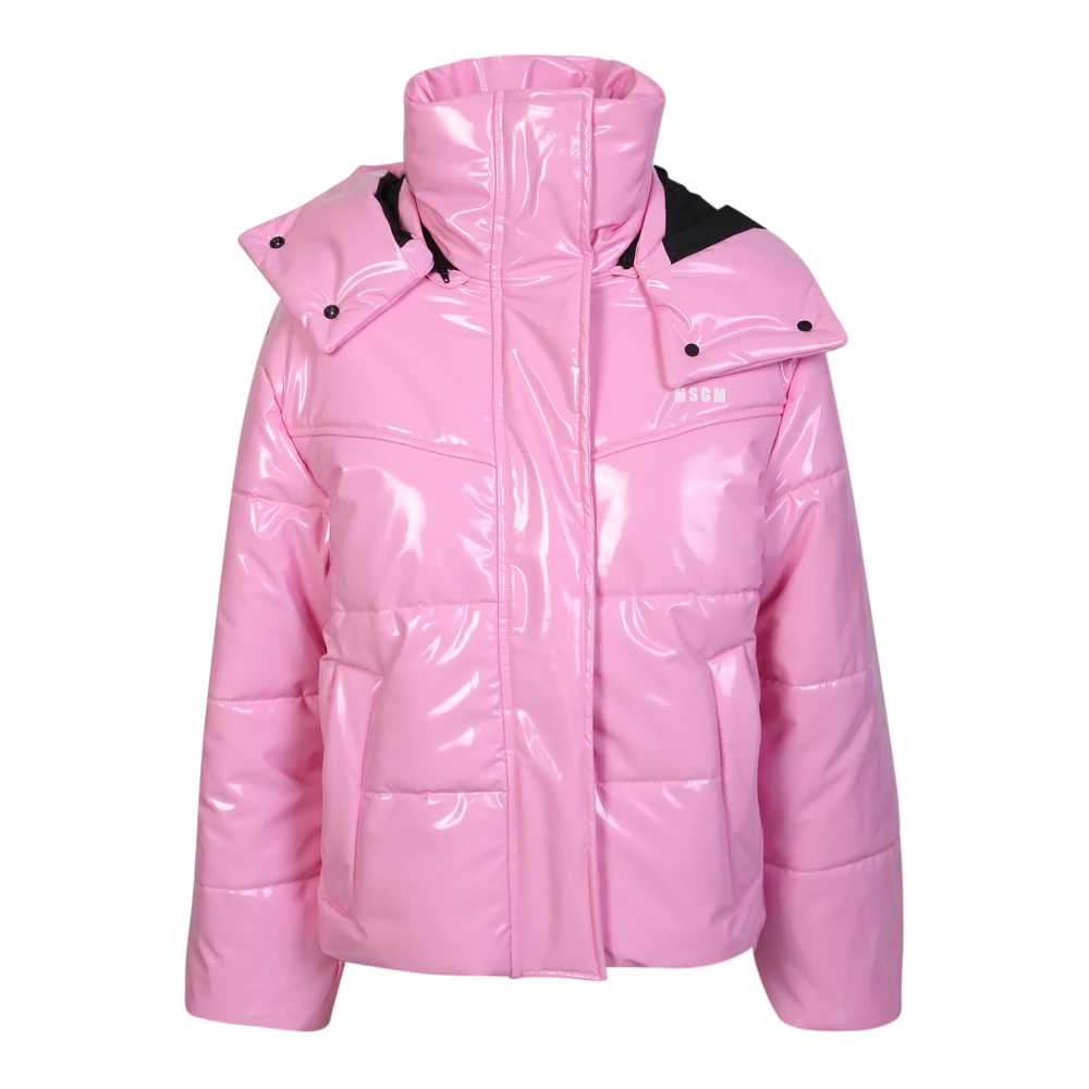 Msgm Padded jacket by Msgm. The garment features a bold colour, typical of the brand, to express brightness Pink, Dam