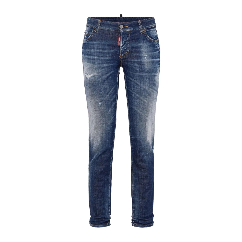 Dsquared2 Blauwe Skinny Cropped Denim Jeans Blue Dames