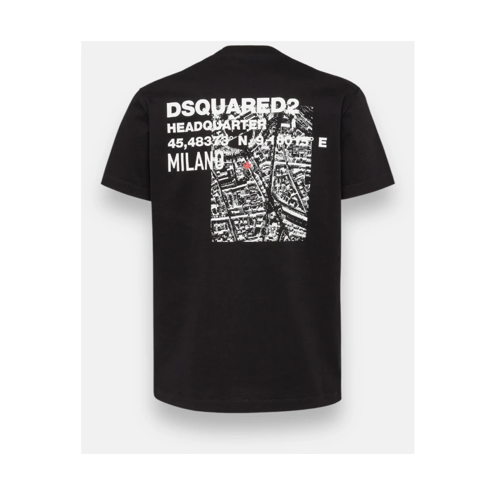 Dsquared2 Milan Print Katoenen T-shirt Black Heren
