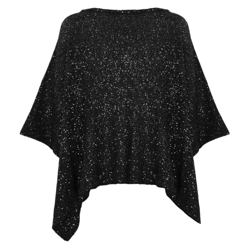 D.Exterior Zwarte pailletten boothals trui Black Dames