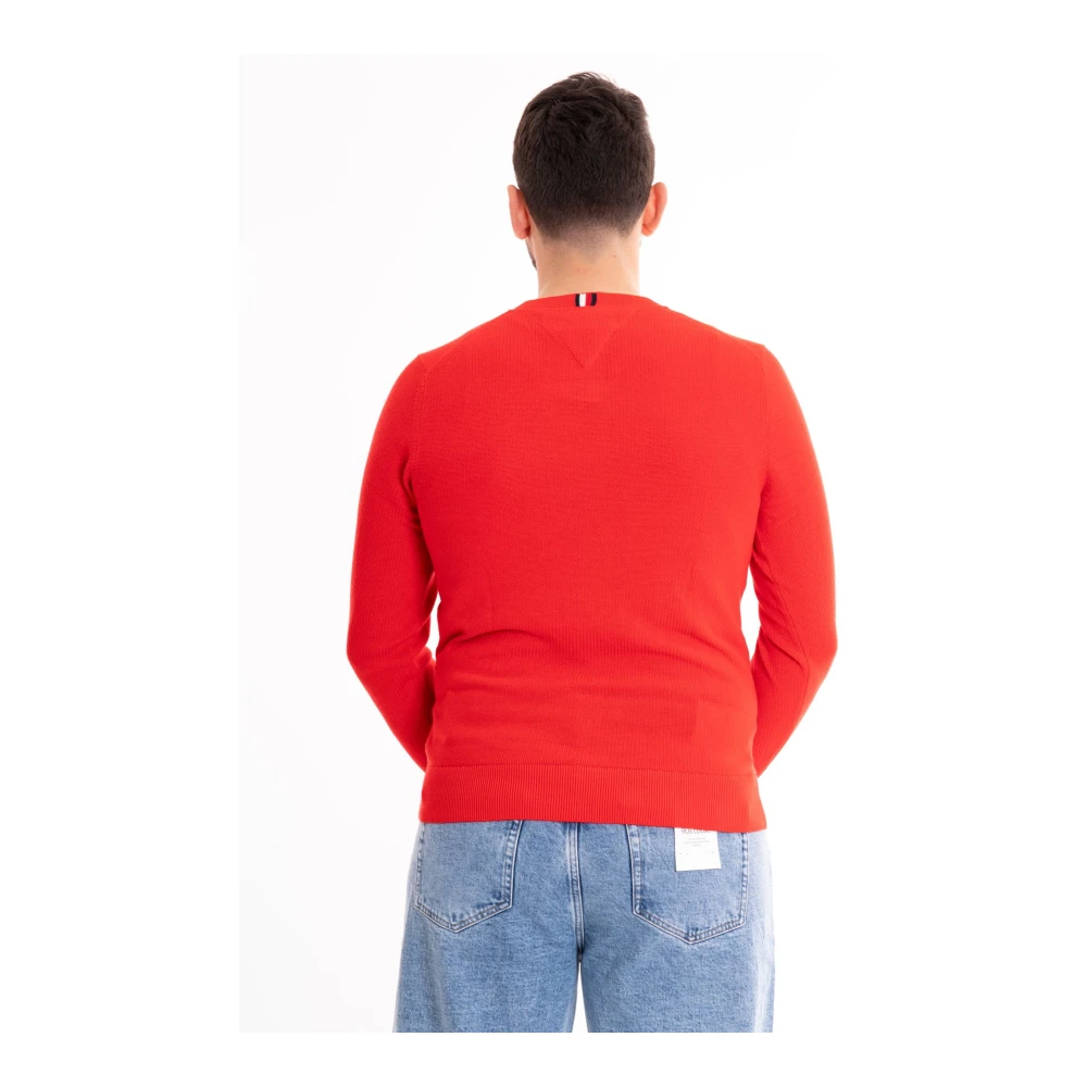 Tommy Hilfiger Ridge Crew Neck Sweater Red Heren