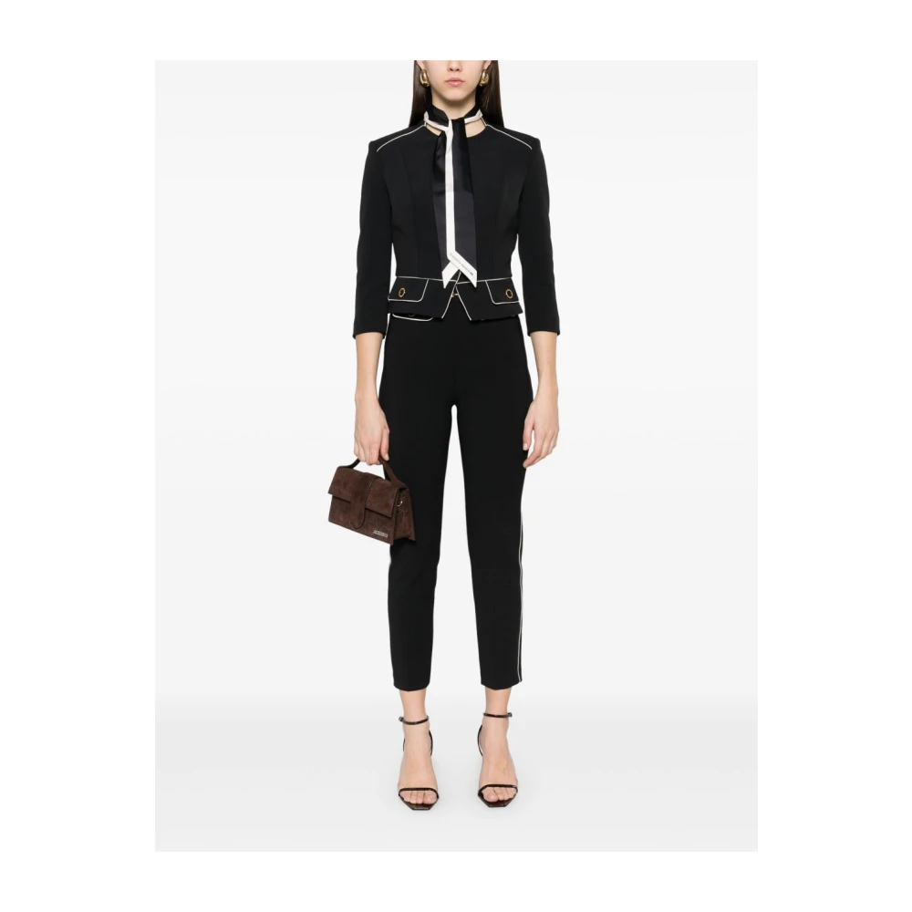Elisabetta Franchi Zwarte broek met biesdetail Black Dames