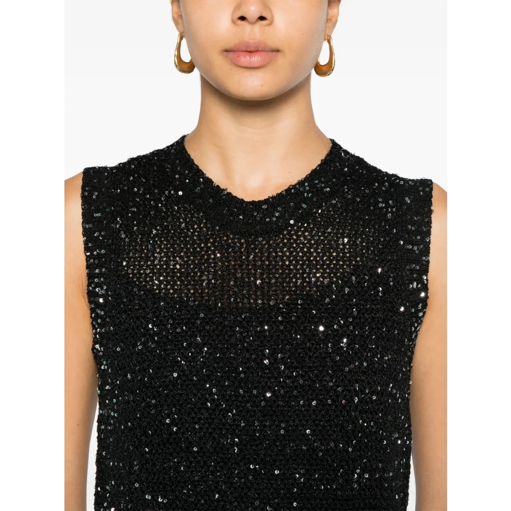 Golden Goose Mouwloze Top met Ronde Hals Black Dames