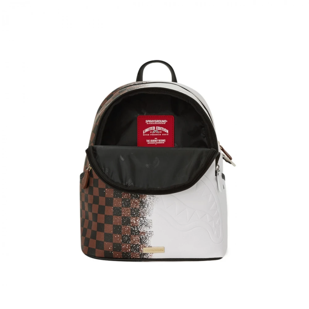 Sprayground Split Stijl Rugzak met Voorvak Brown Unisex