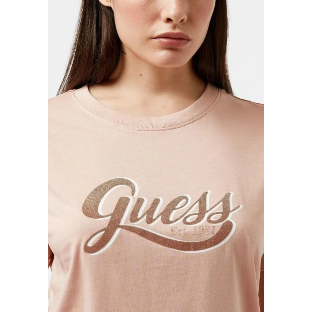 Guess Logo T-Shirt Pink Dames