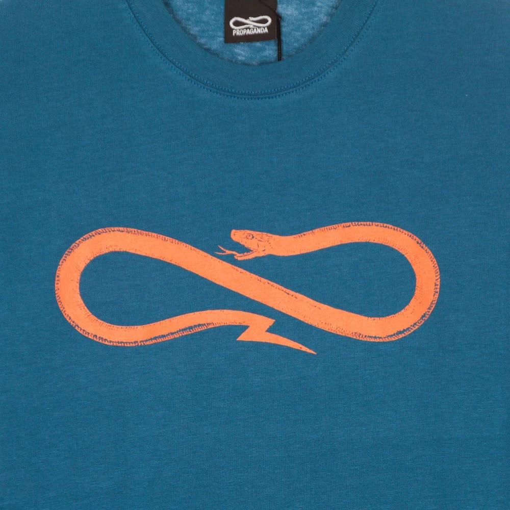 Propaganda Logo Tee Petrol Korte Mouw T-shirt Blue Heren