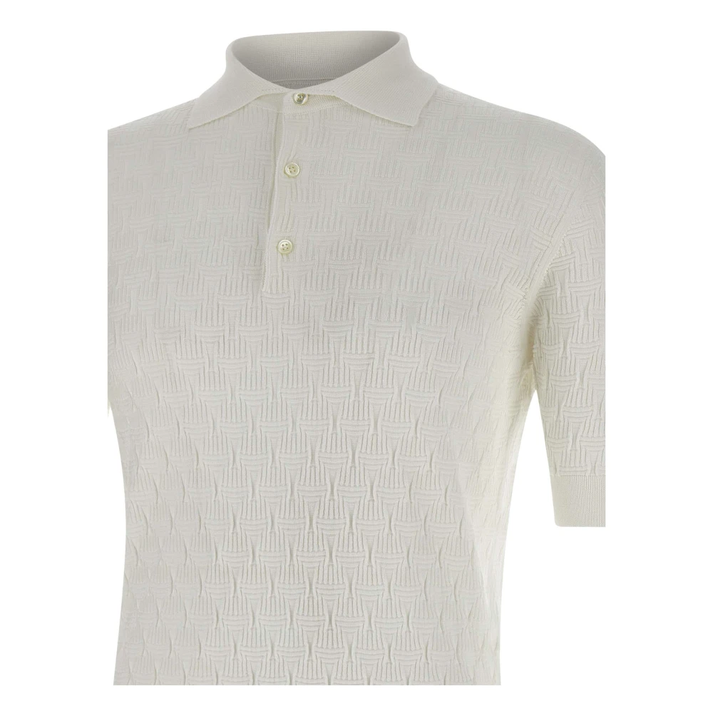 Filippo De Laurentiis Heren Katoenen Poloshirt Wit White Heren