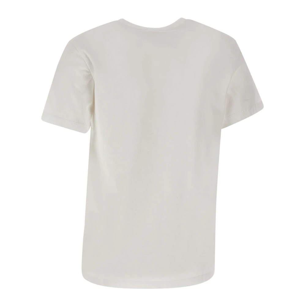 Maison Kitsuné Witte Katoenen T-shirt met Fox Logo White Dames
