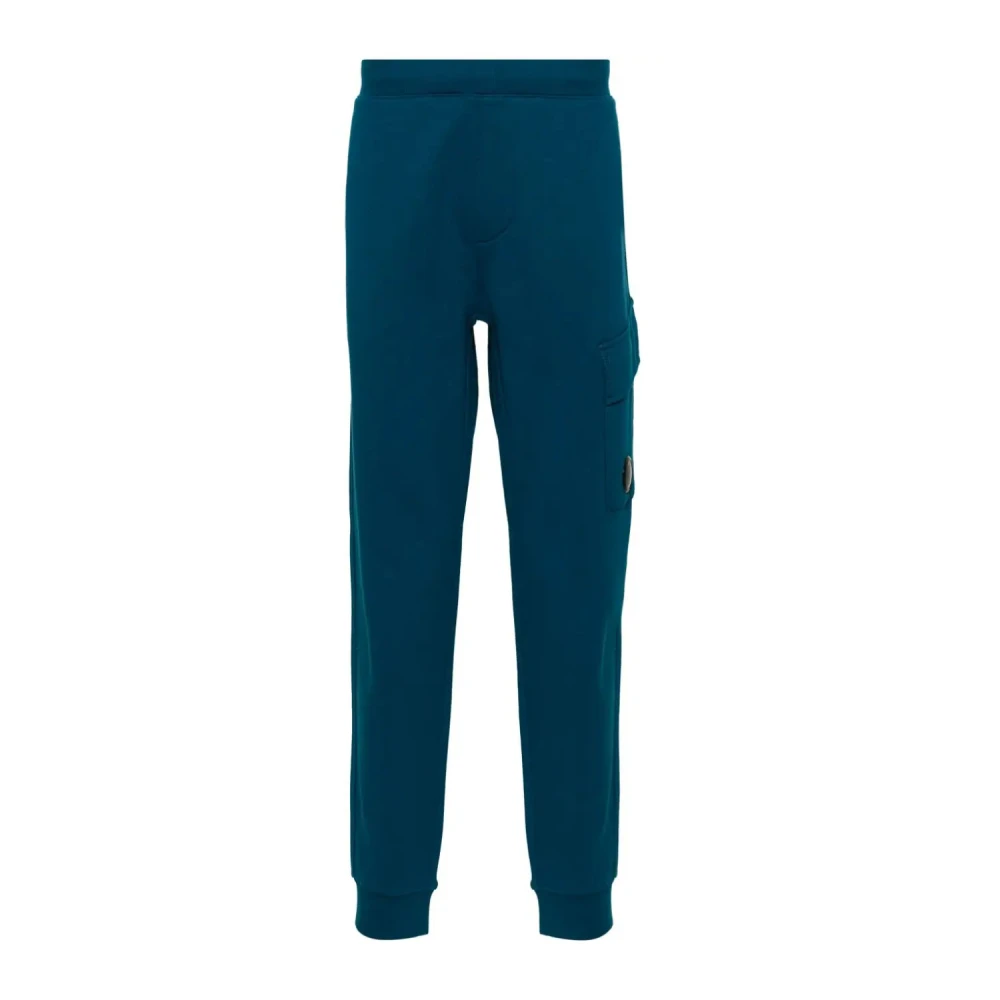 C.P. Company Diagonaal verhoogde fleece cargo sweatpants Blue Heren