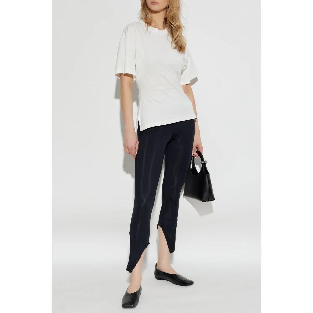 Courrèges Leggings met logo Black Dames