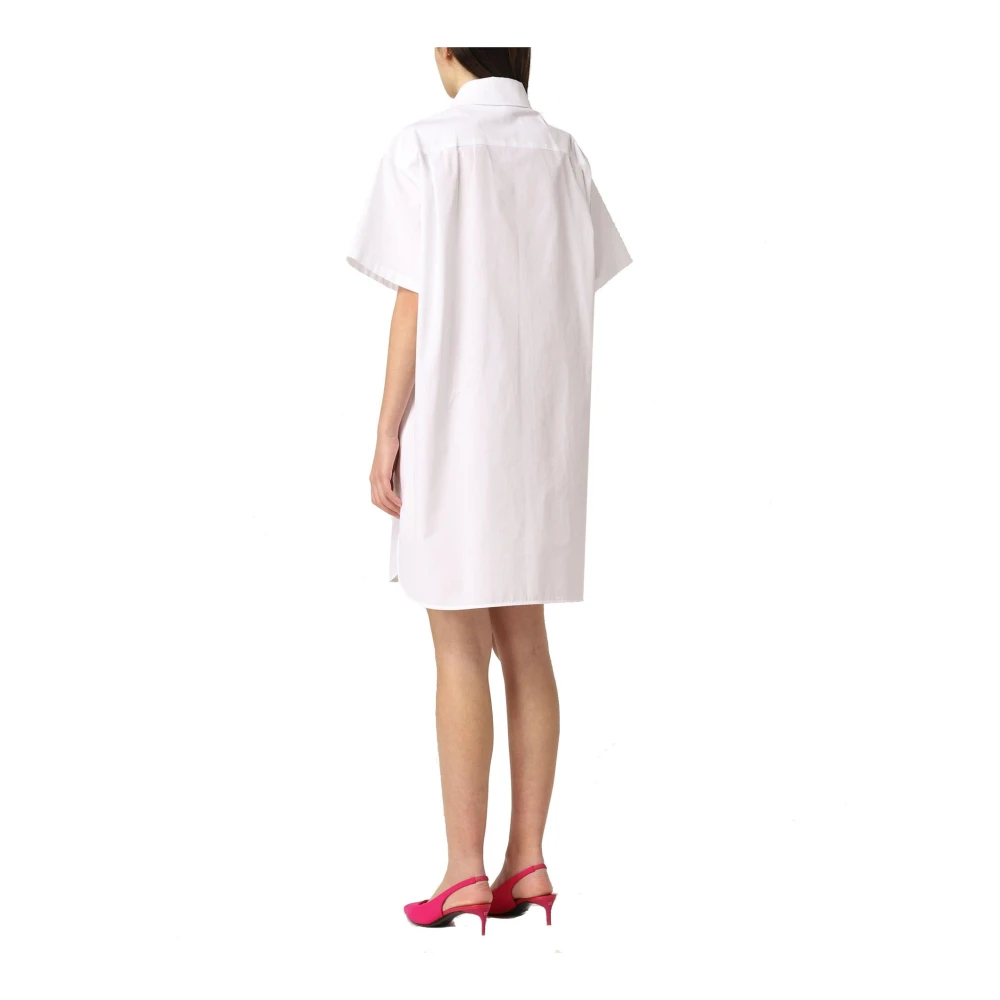 Max Mara Geborduurde Chemisier Jurk met Korte Mouwen White Dames