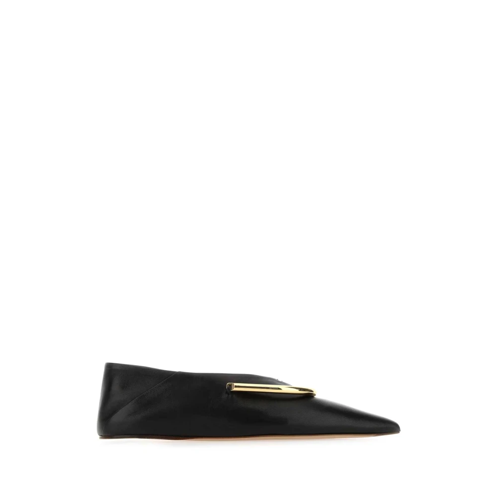 Jil Sander Zwarte Nappa Leren Ballerina`s Black Dames