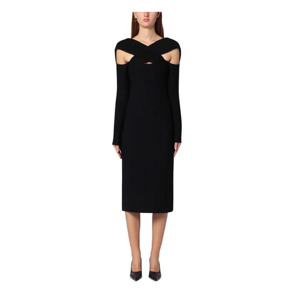 Philosophy di Lorenzo Serafini Midi Jurk voor Vrouwen Black Dames