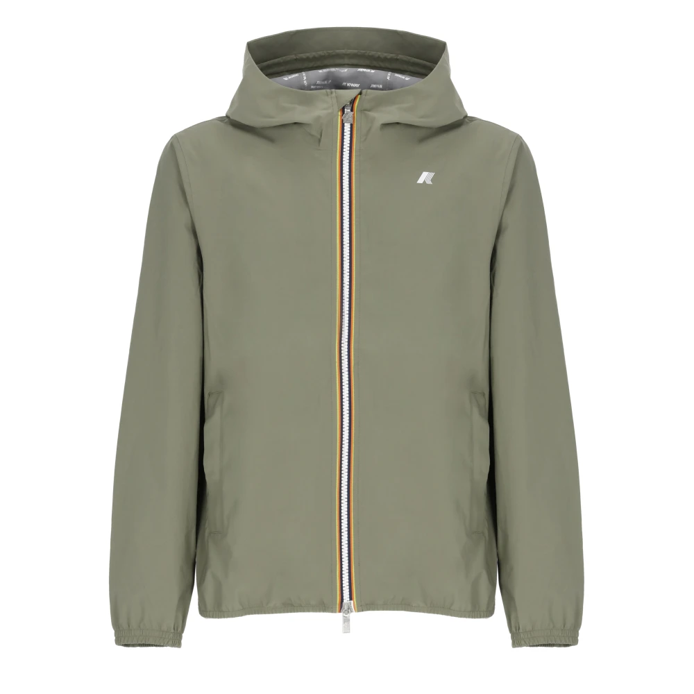 K-Way Men's Green Rain Jackets, L, Jack Stretch Dot Jacket