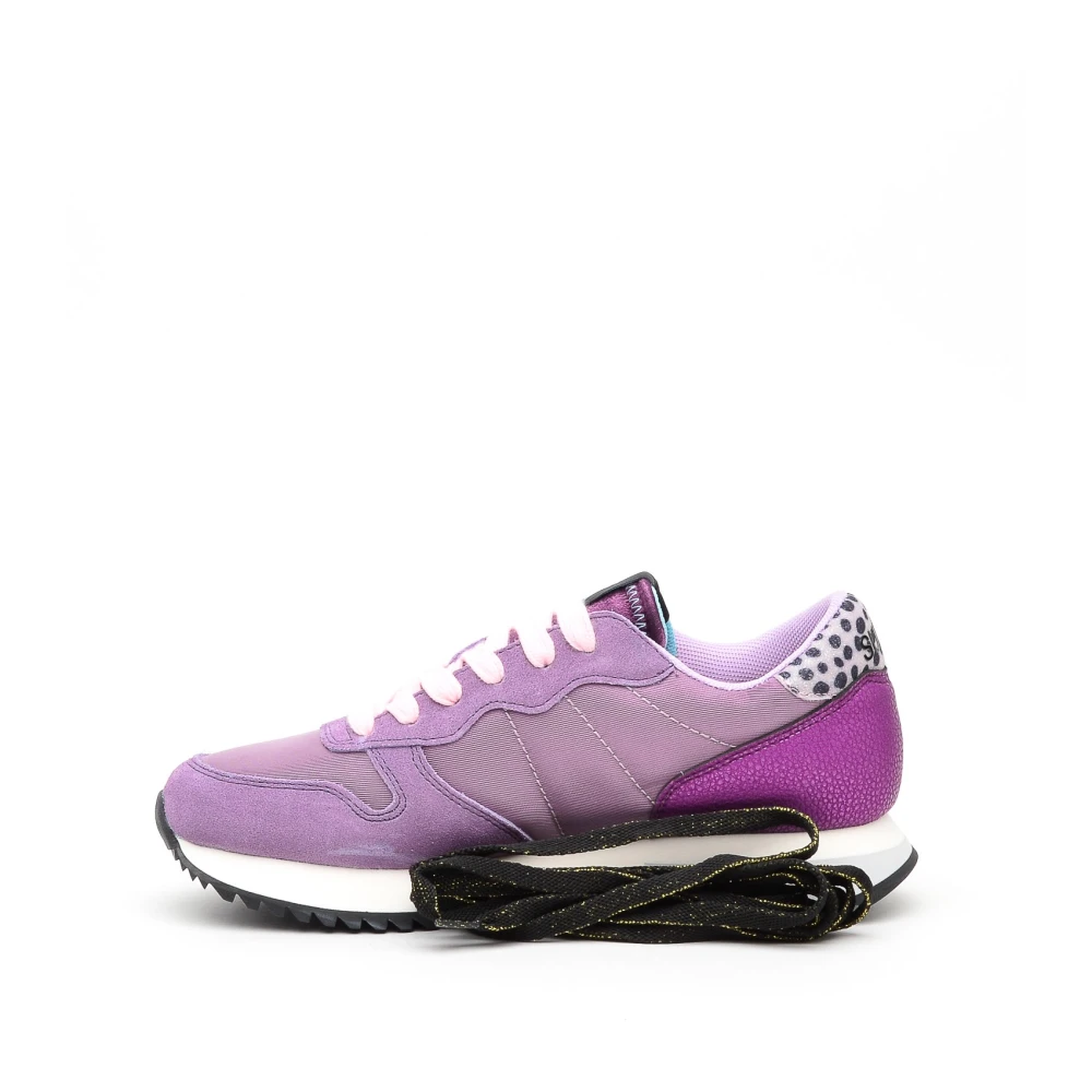 Sun68 Paarse Suède en Stoffen Sneakers Purple Dames