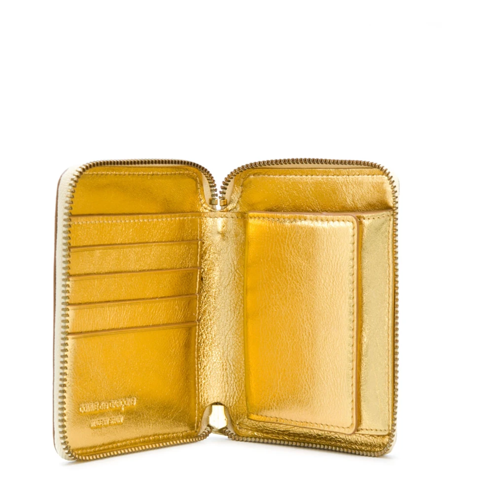 Comme des Garçons Metalen portemonnee met goud en zilver Yellow Dames