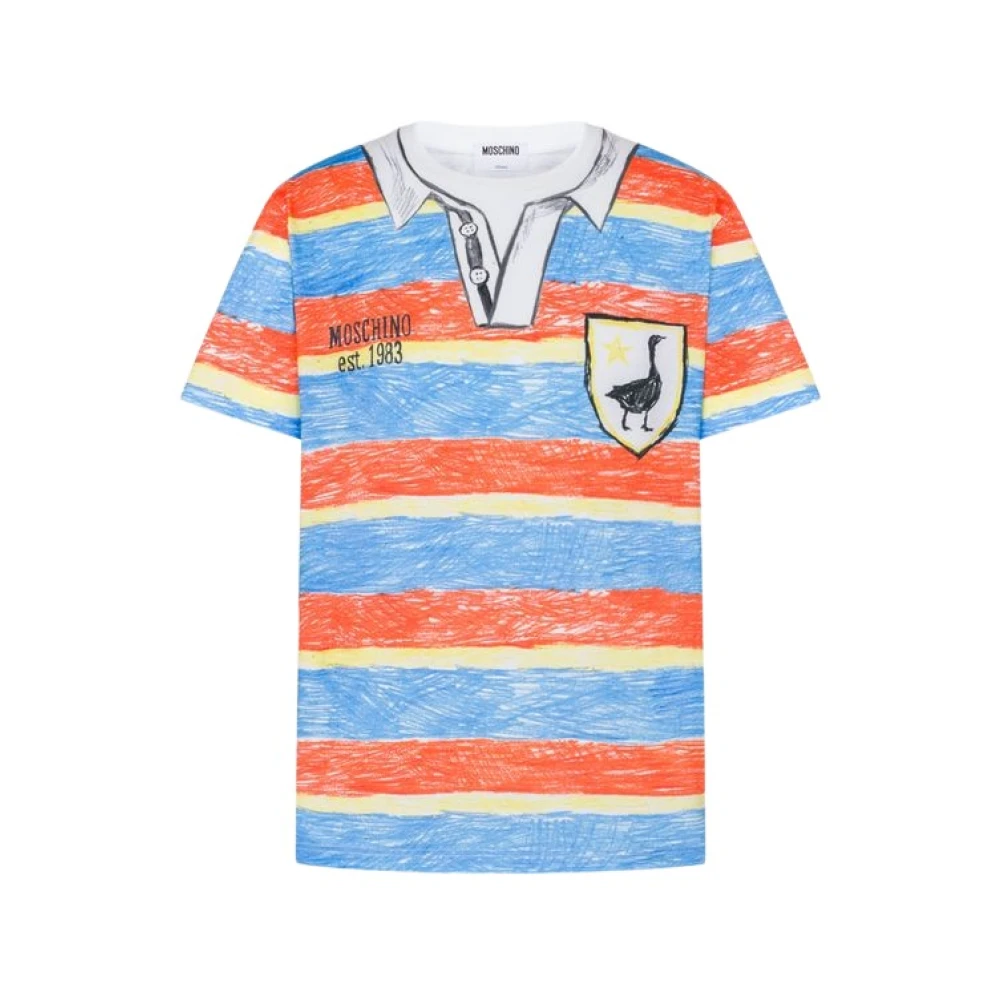 Moschino Unisex Multicolor Toppar M, Bomull, Printed Cotton Jersey T-Shirt
