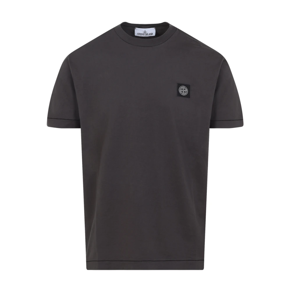 Stone Island Gray T-Shirts, Male, L, Cotton T-Shirt