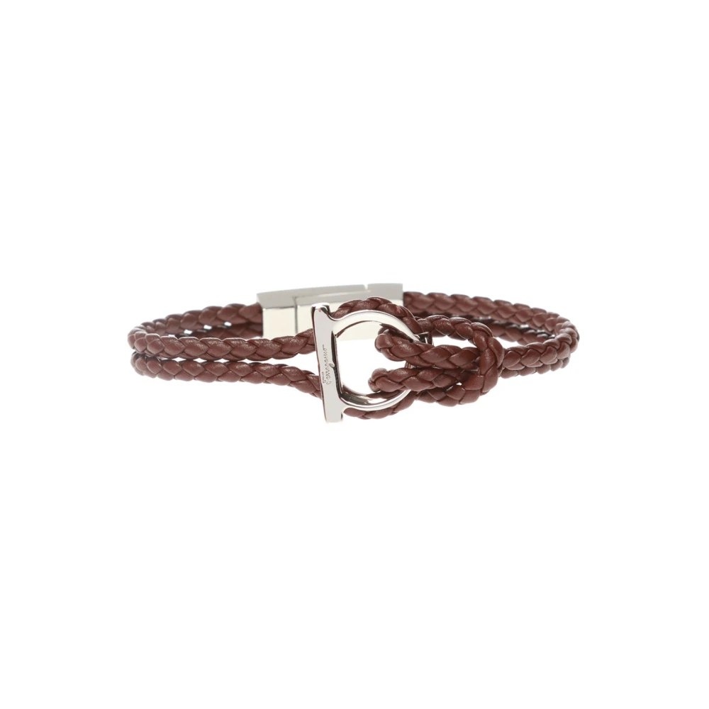 Ferragamo Uomo Marrone - Bracciale Intrecciato Gancini - Accessories - One Size