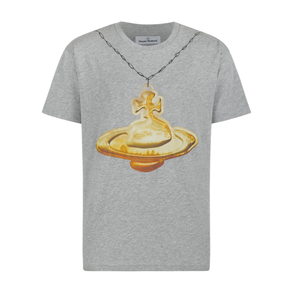 Vivienne Westwood T Shirt Graphique Orb Gris Homme Tops Gris Xl